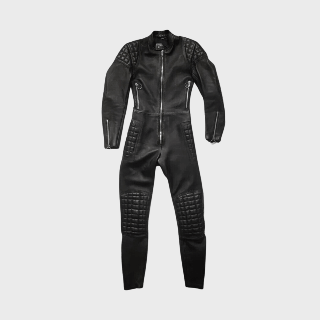 Leather biker jumpsuit online