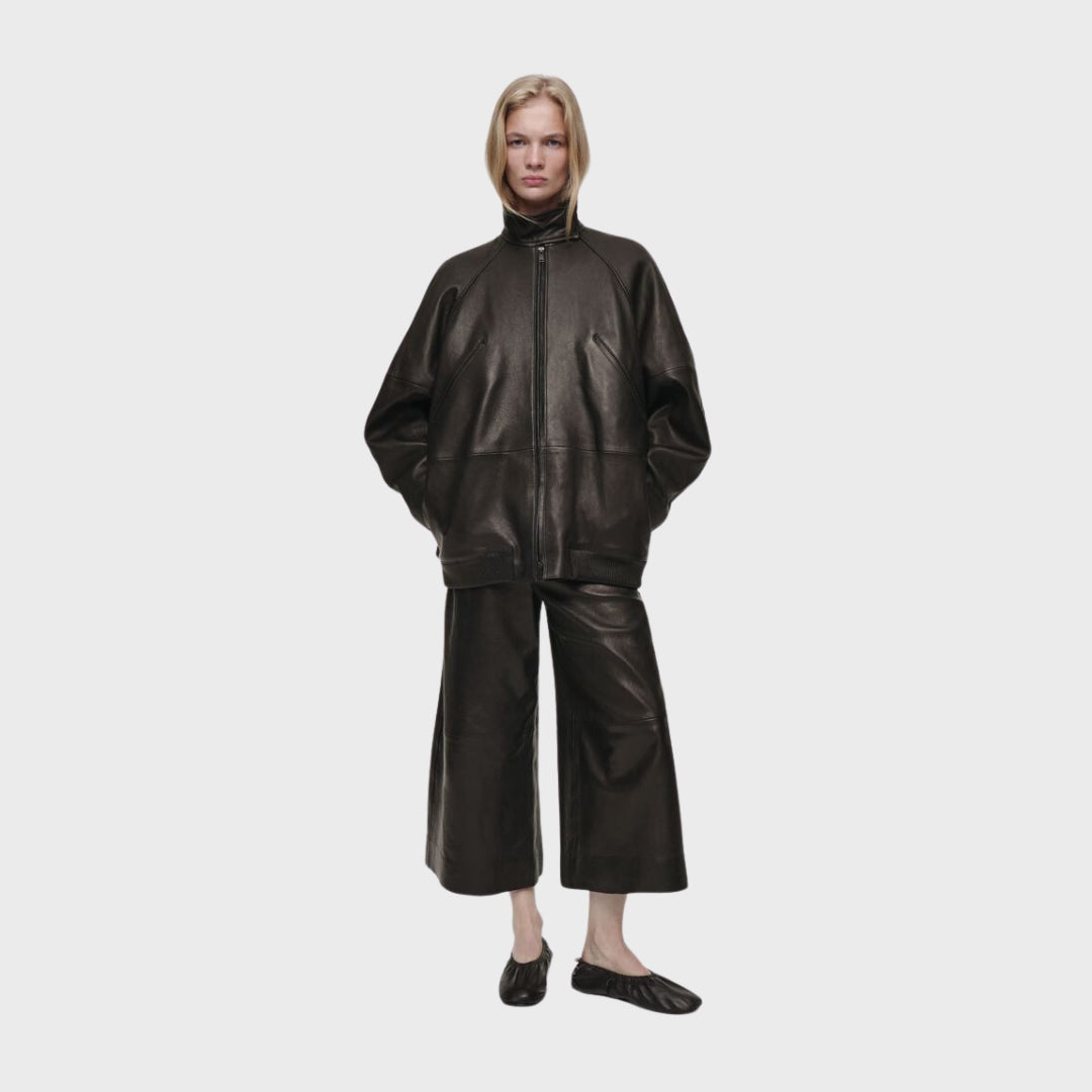 Dorothy Dark Brown Leather Culottes Full