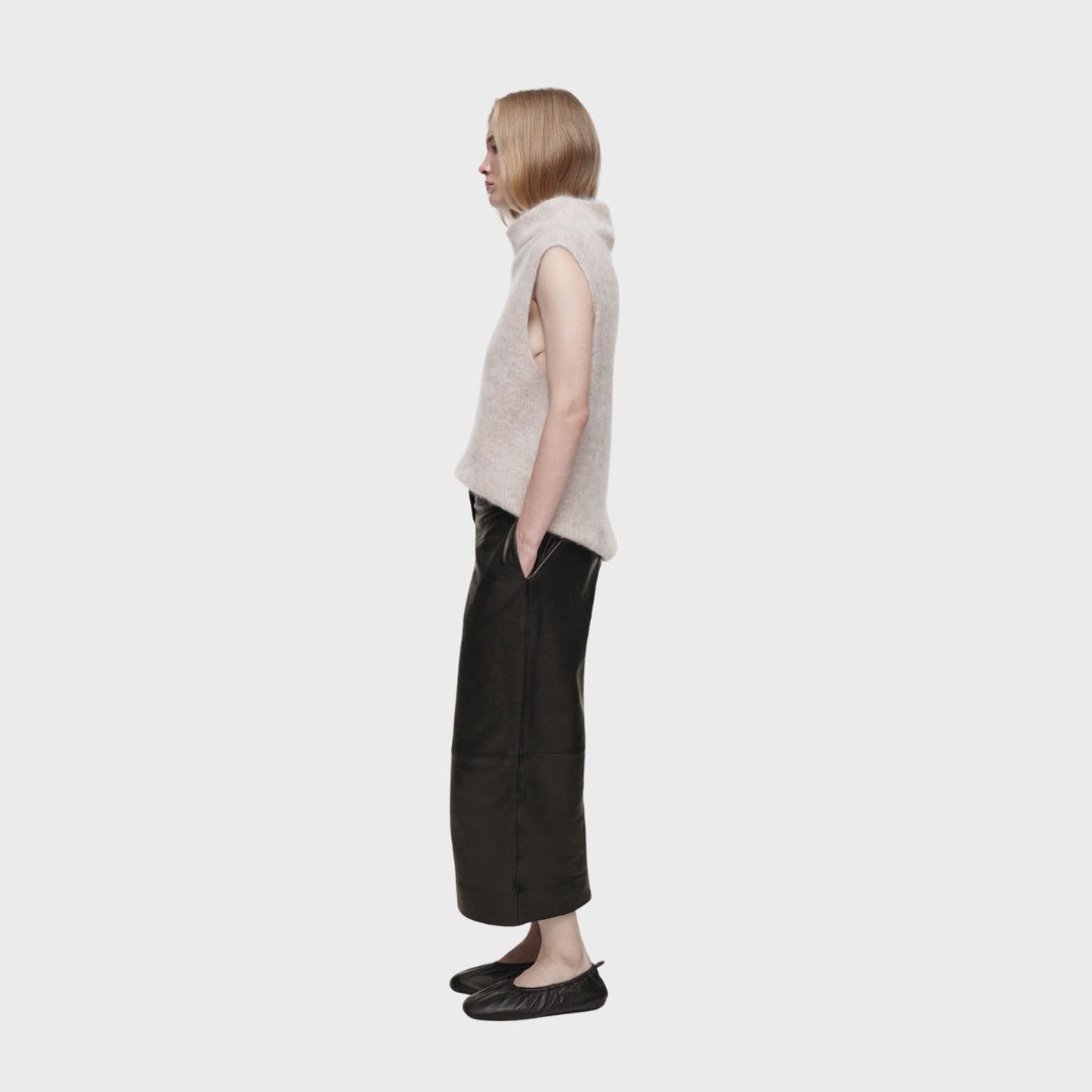 Dorothy Dark Brown Leather Culottes Side