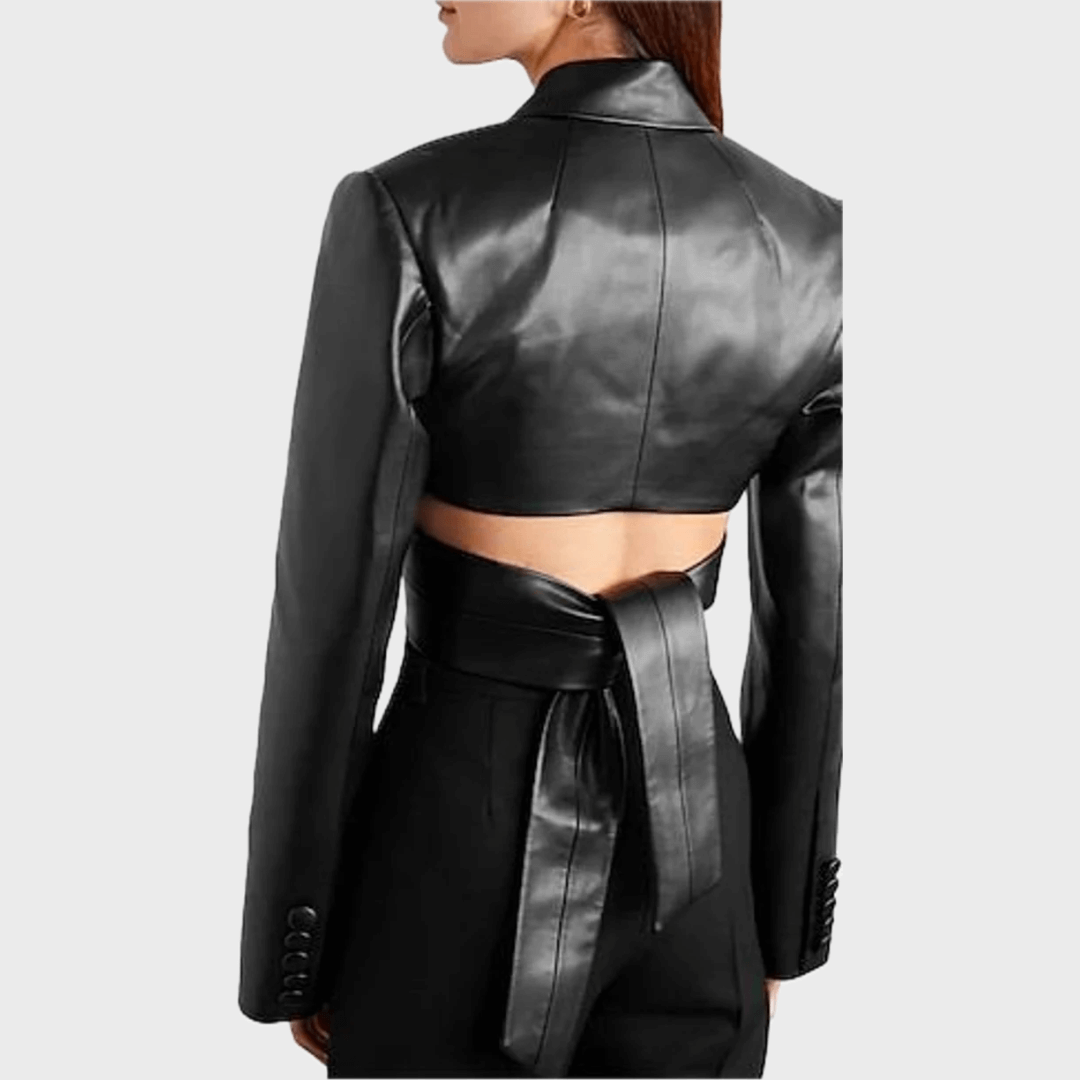 belted cropped jacket 