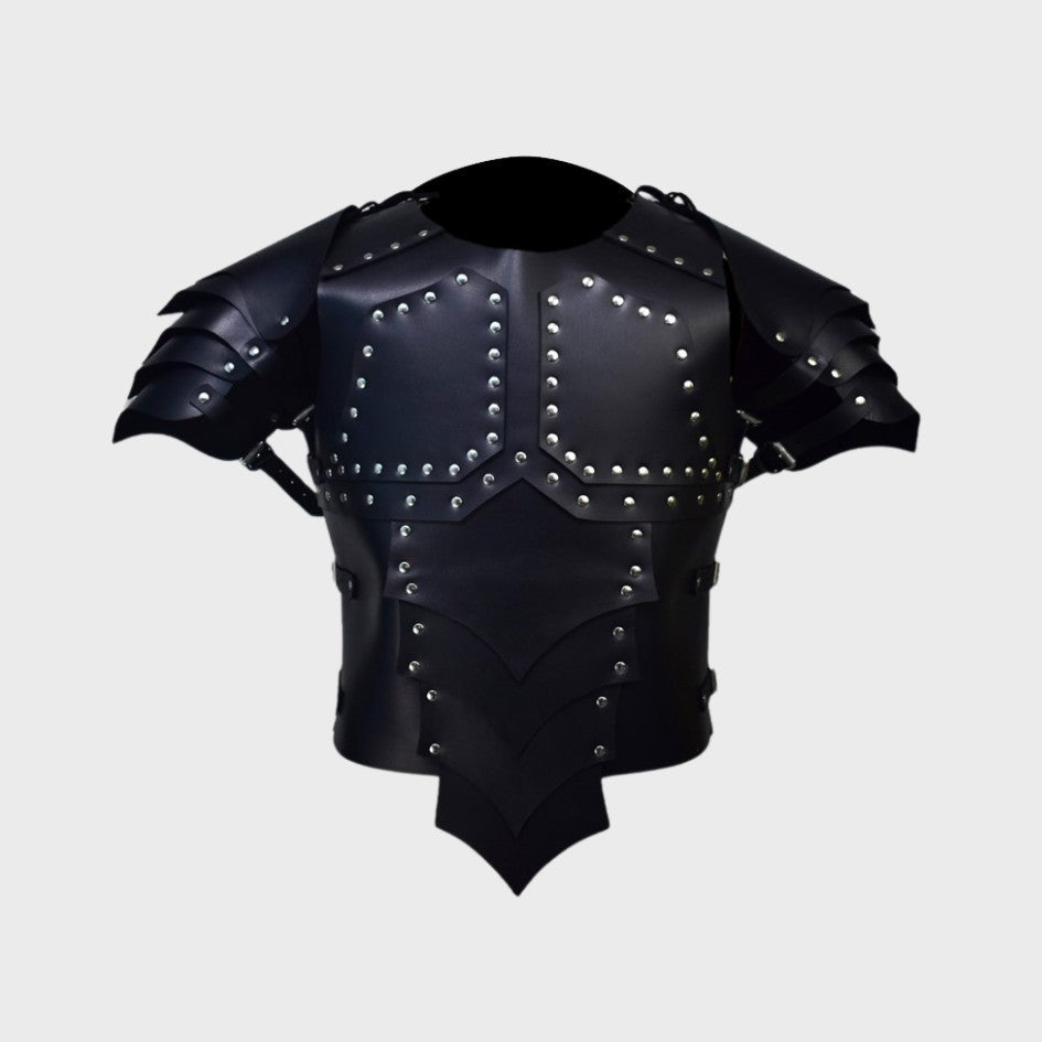 top-quality black leather armour