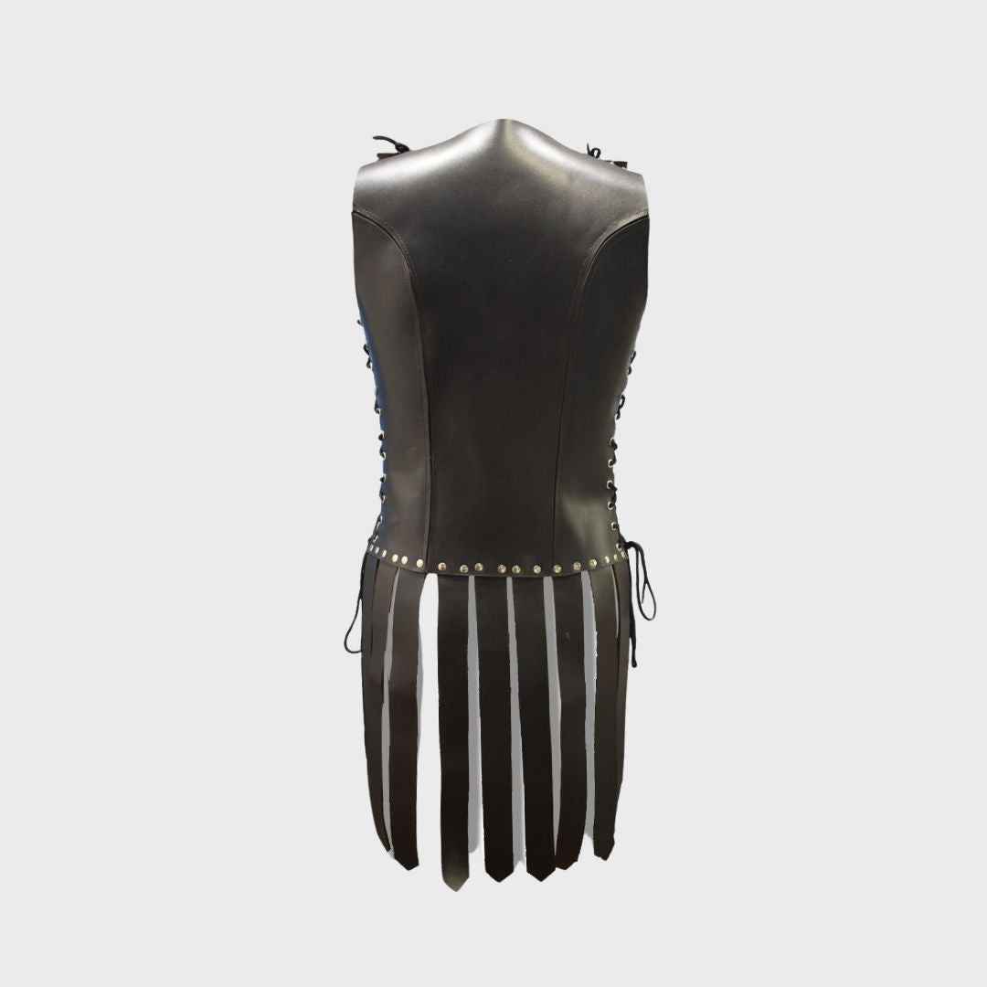 leather corset costume armor with removable kilt