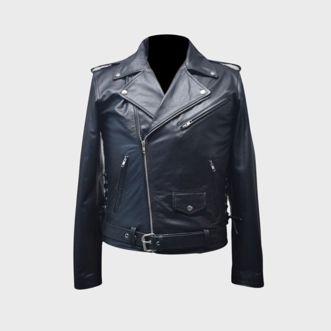 Lucas Black Leather Biker Jacket