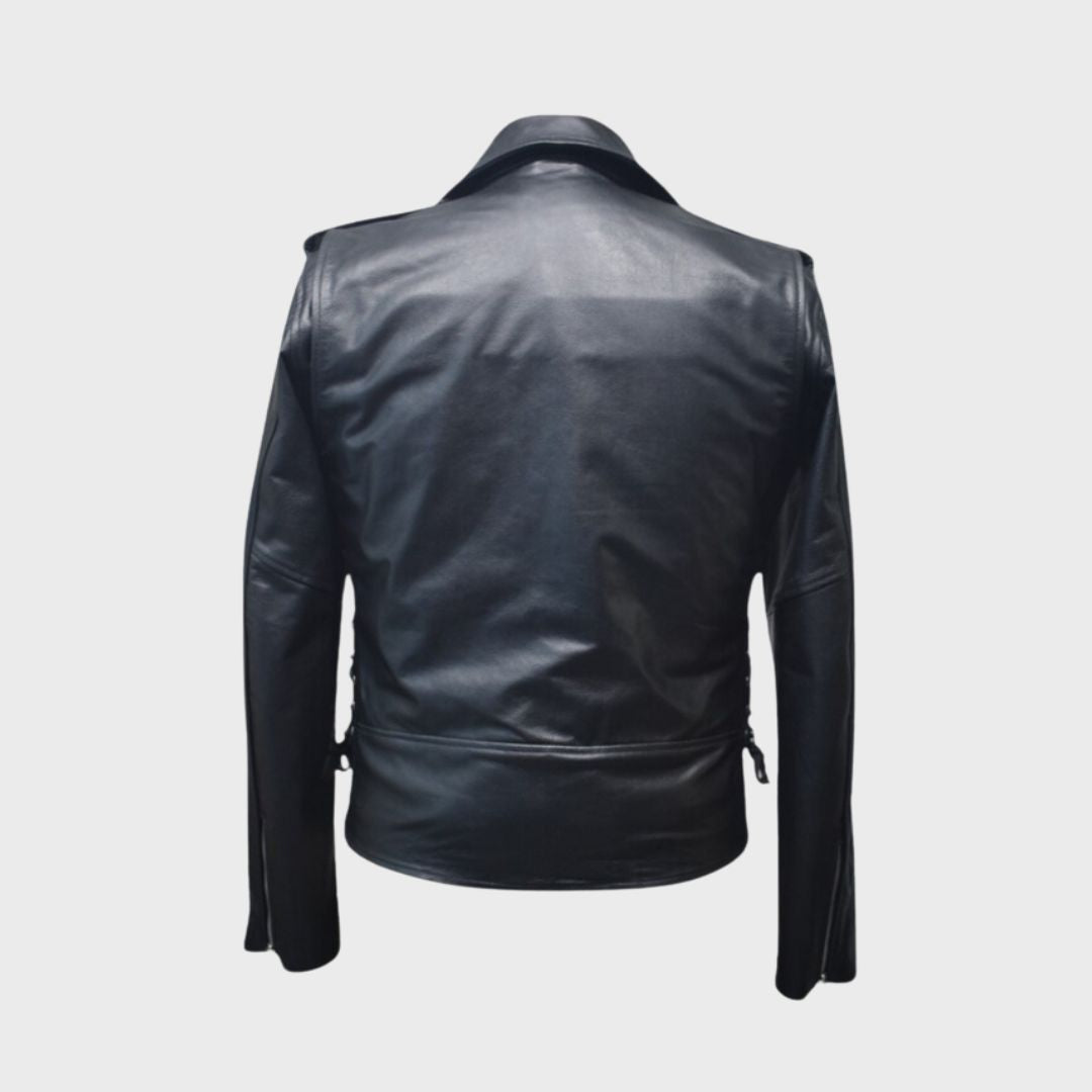 Lucas Black Leather Biker Jacket