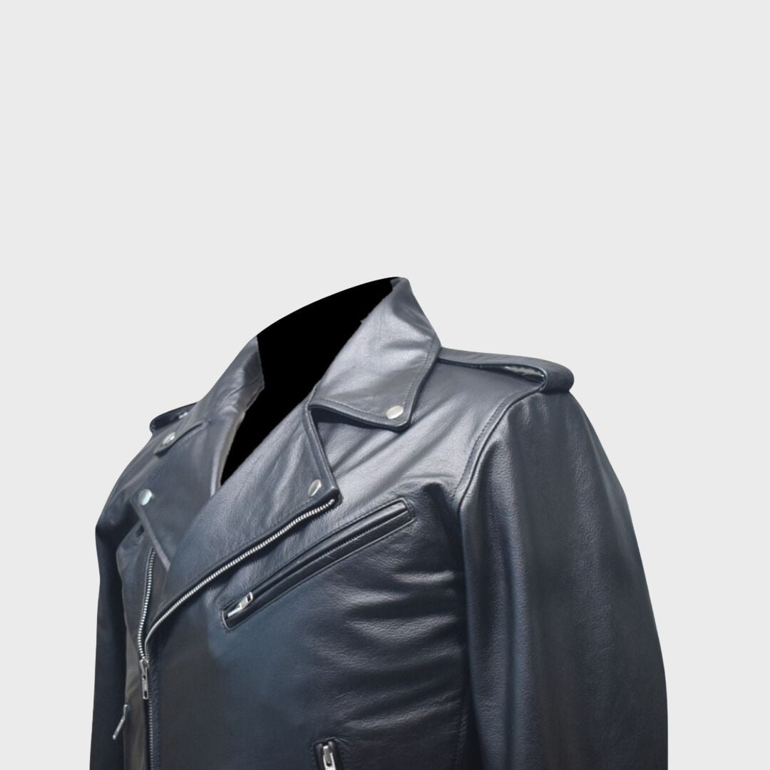 Lucas Black Leather Biker Jacket