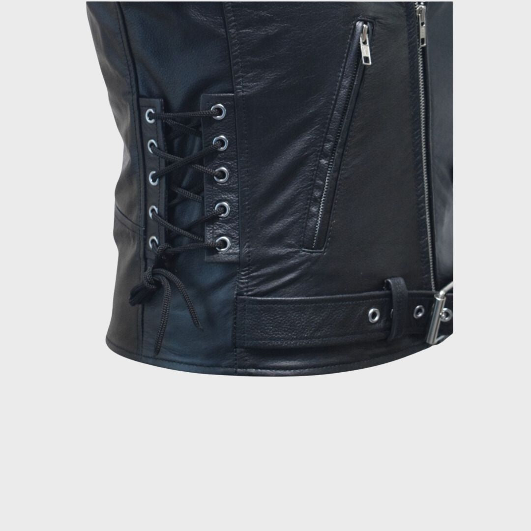 Lucas Black Leather Biker Jacket