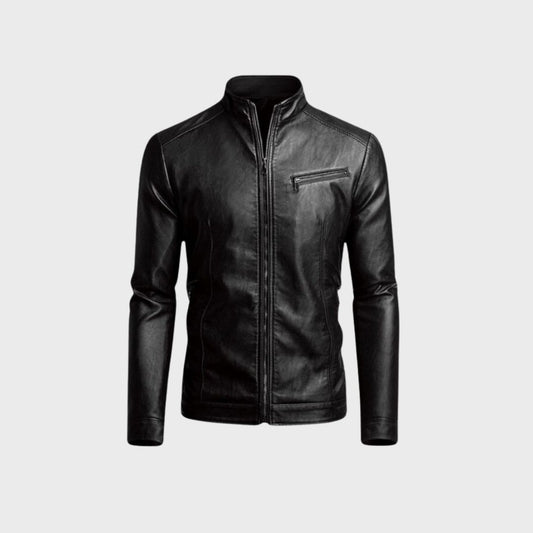 Carlito Black Leather Biker Jacket