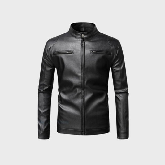 Kane Black Leather BIker Jacket