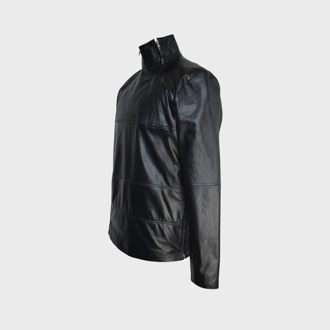 Men's leather shirt long sleeves