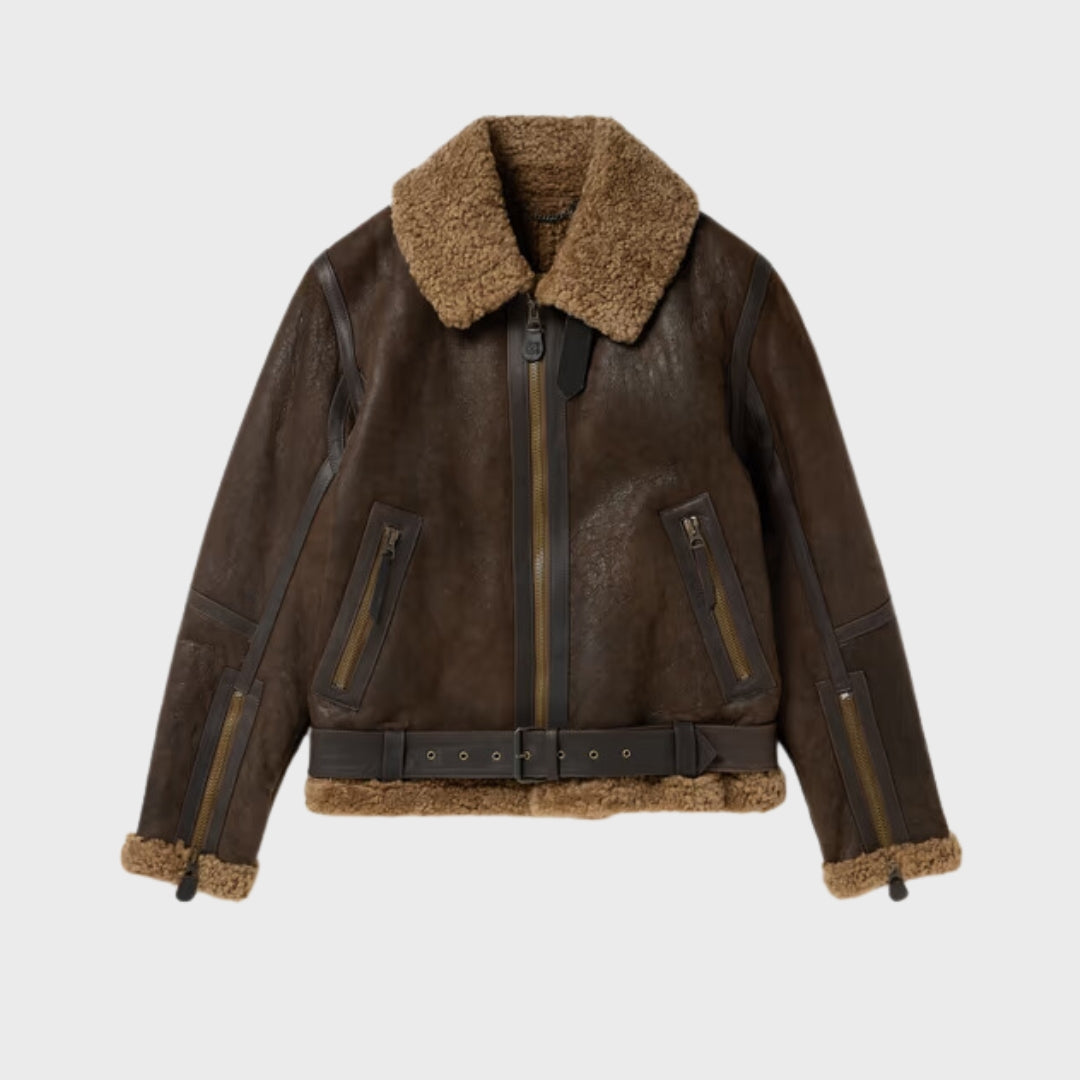 Julian Brown Leather Shearling Jacket