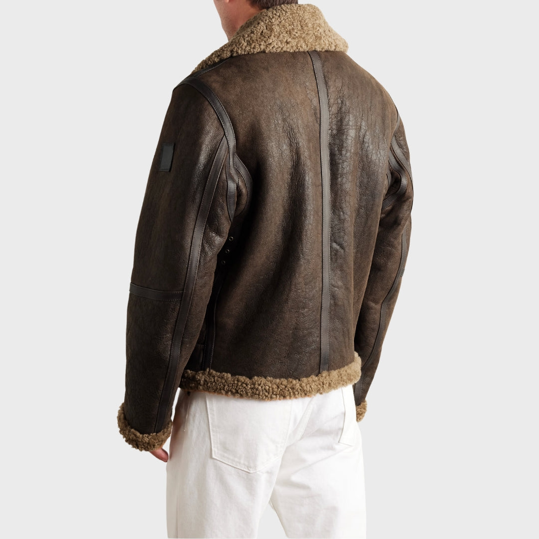 Julian Brown Leather Shearling Jacket