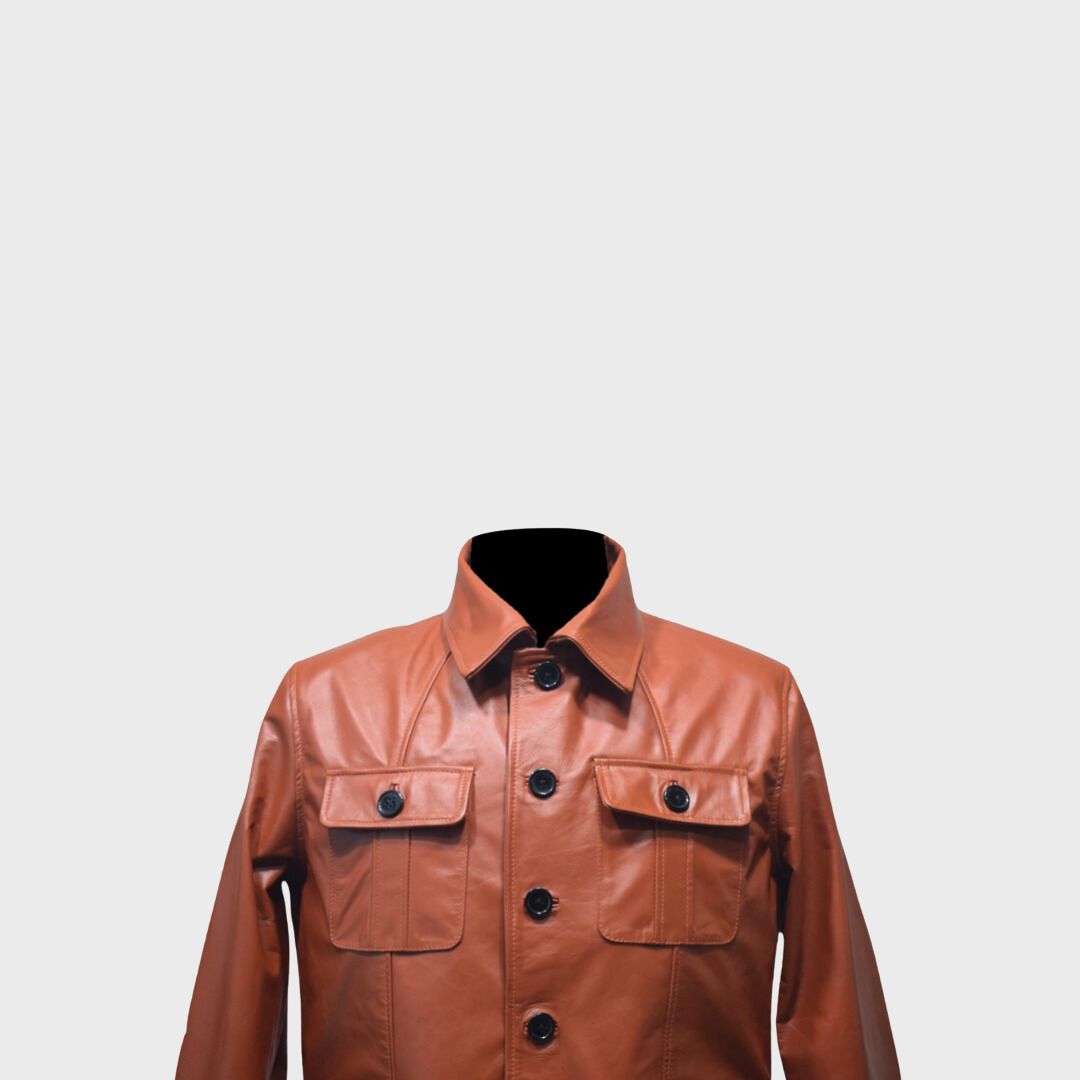 Cliff Brown Leather Coat