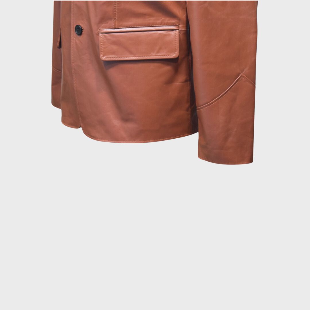 Cliff Brown Leather Coat