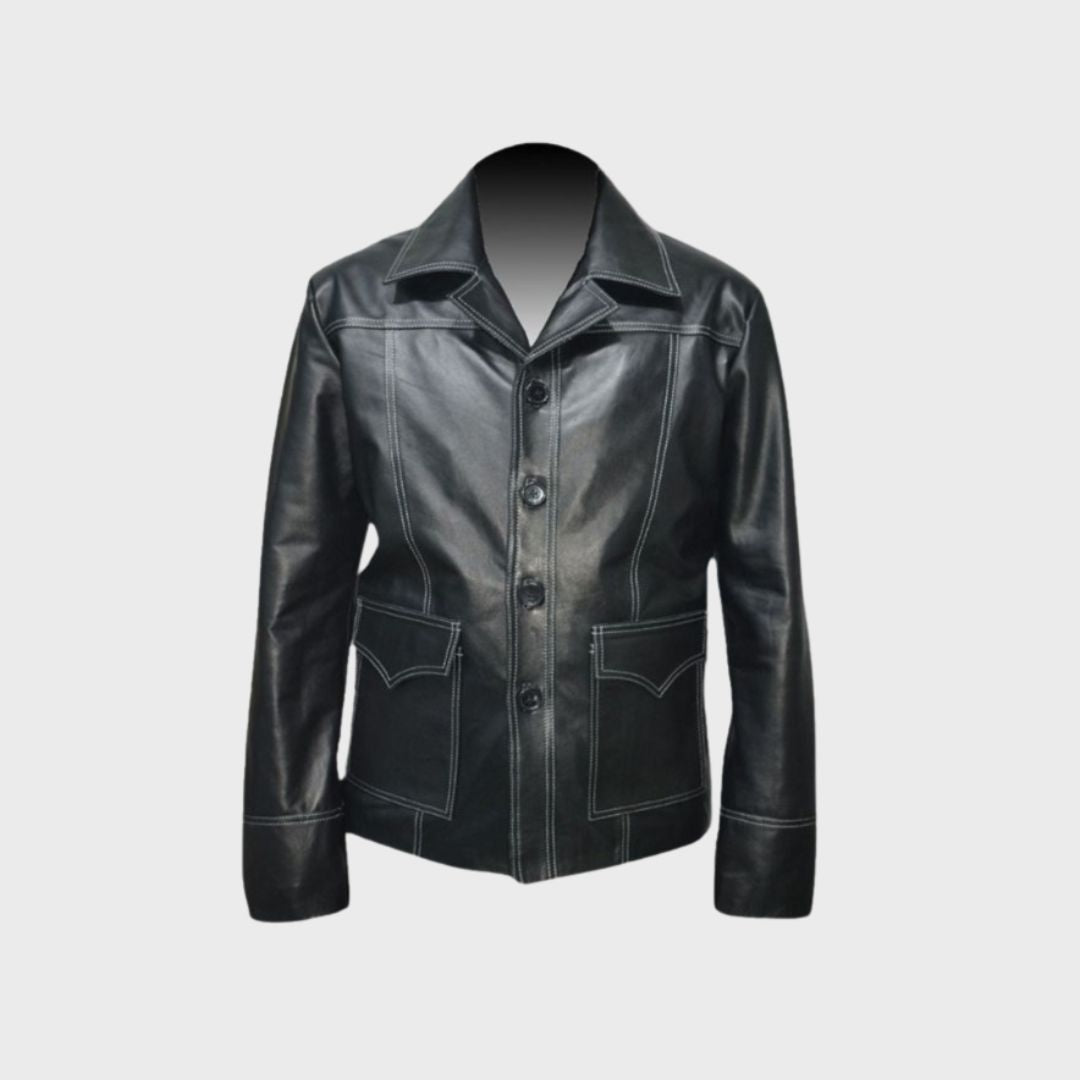 Luka Black Leather Coat