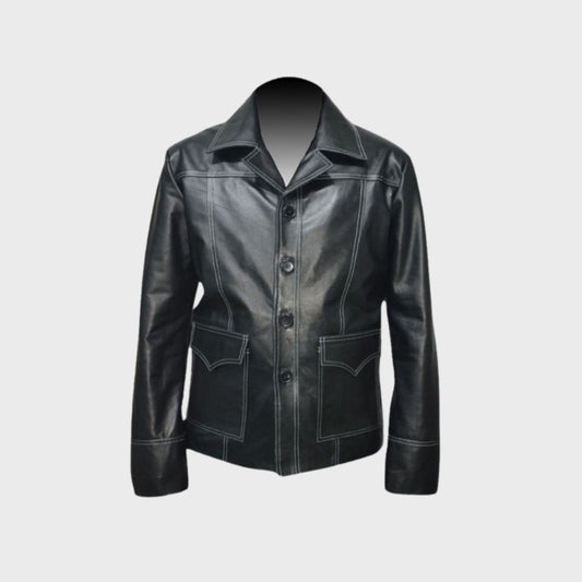 Luka Black Leather Coat