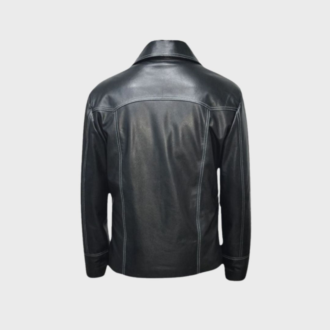 Luka Black Leather Coat