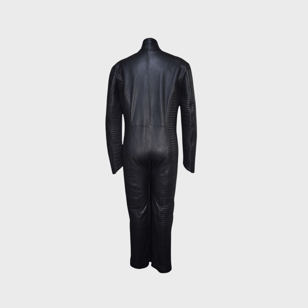 padded leather jumpsuit for men