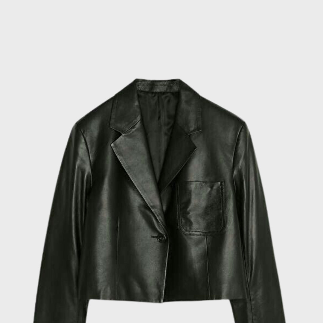 Barbara Black Leather Blazer