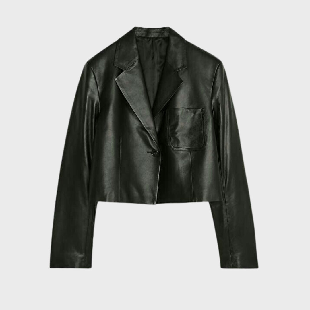 Barbara Black Leather Blazer