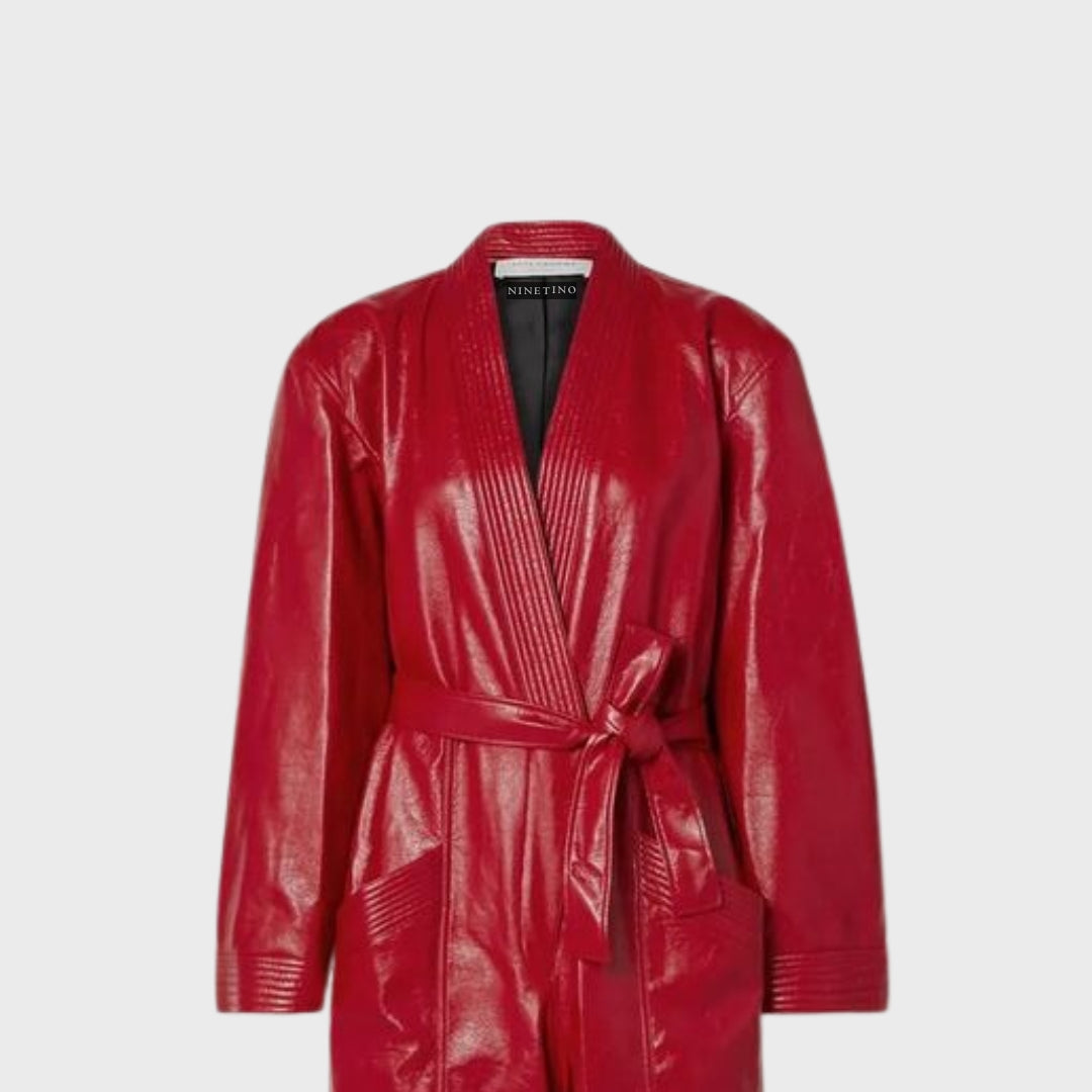 Anna Red Leather Jumpsuit 2